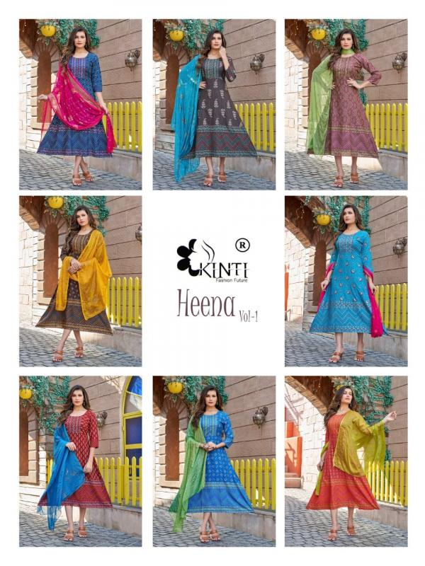 Kinti Heena 1 Festive Wear Rayon Kurti With Dupatta Collection